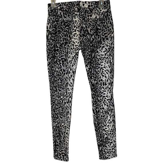 GIAMBATTISTA VALLI AND 7 FOR ALL MANKIND WHITE LEOPARD JEANS PANTS SZ 25 EUC - Picture 10 of 12